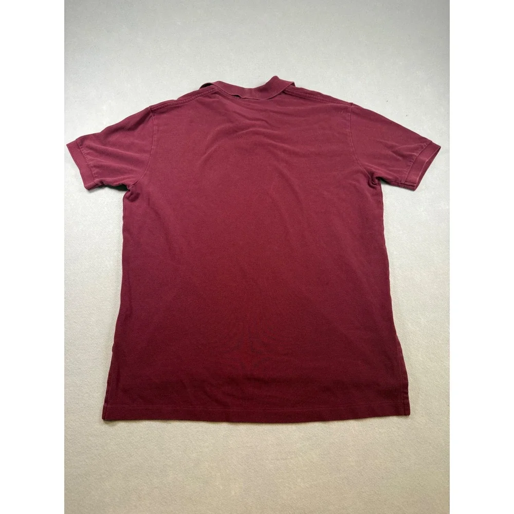 Polo Ralph Lauren Mens Large Burgundy Maroon Short Sleeve Pique Polo Shirt Logo